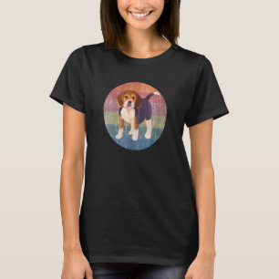 Beagle Hund Wasserfarbe bei gestörtem Sonnenunterg T-Shirt