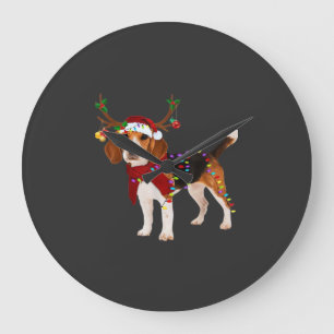 Beagle-Hund Weihnachten Classic T-Shirt Große Wanduhr