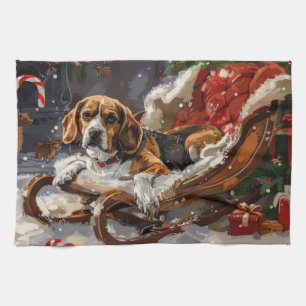 Beagle Hund Weihnachten Festlich Geschirrtuch