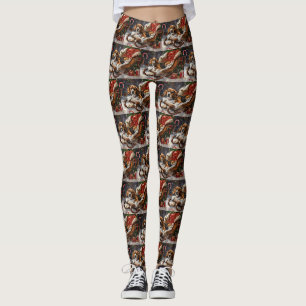 Beagle Hund Weihnachten Festlich Leggings