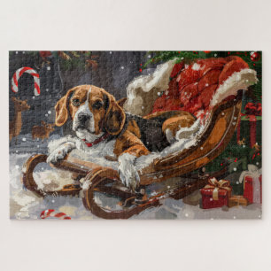 Beagle Hund Weihnachten Festlich Puzzle