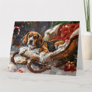 Beagle Hund Weihnachten Karte