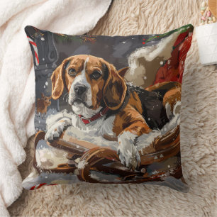 Beagle Hund Weihnachten Kissen