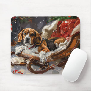 Beagle Hund Weihnachten Mousepad