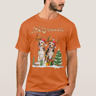 Beagle Hund Weihnachten Weihnachtsbaum Xmas Snow S T-Shirt
