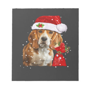 Beagle-Hund-Weihnachts-T-Shirt Weihnachts-Hund-ess Notizblock