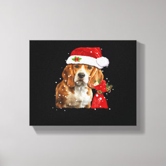Beagle-Hund-Weihnachts-T-Shirt Weihnachts-Hund Wes Leinwanddruck