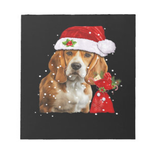 Beagle-Hund-Weihnachts-T-Shirt Weihnachts-Hund Wes Notizblock