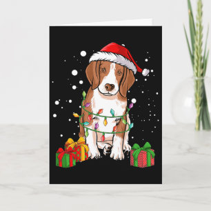 Beagle Hund Weihnachtsbaum Lichter Santa Dog Xmas Karte