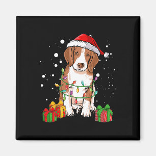 Beagle Hund Weihnachtsbaum Lichter Santa Dog Xmas Magnet