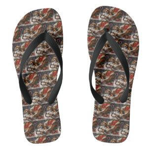 Beagle-Hund Weihnachtsfest Flip Flops