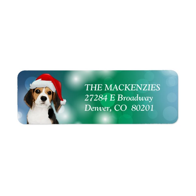 Beagle Hund Weihnachtsmannmütze Rückgabeadresse Et (Vorne)