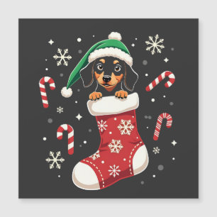 Beagle Hund Weihnachtsmannmütze Weihnachtsliebhabe Magnetkarte