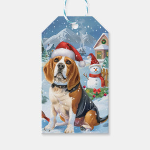 Beagle-Hund Winter Wonderland Weihnachtsfreude Geschenkanhänger
