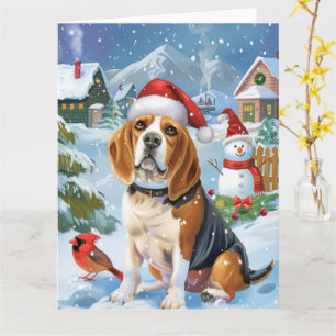 Beagle Hund Winterwunderland Weihnachtsfreude Karte