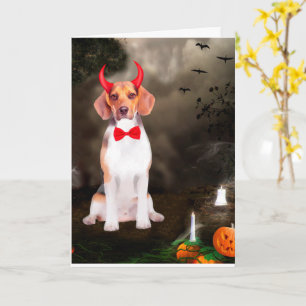 Beagle Hund zu Halloween Karte