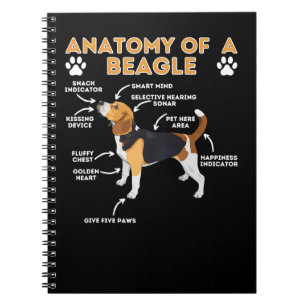Beagle Hunde Anatomie eines Beagle Funny Beagle Hu Notizblock