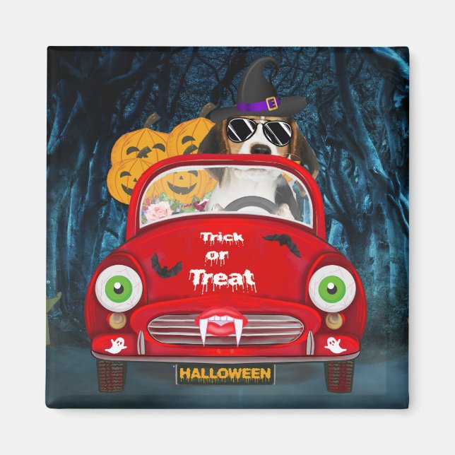 Beagle Hunde Beängstigendes Auto Magnet (Vorne)