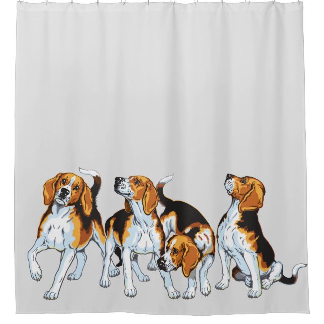 Beagle-Hunde Duschvorhang (Vorderseite)