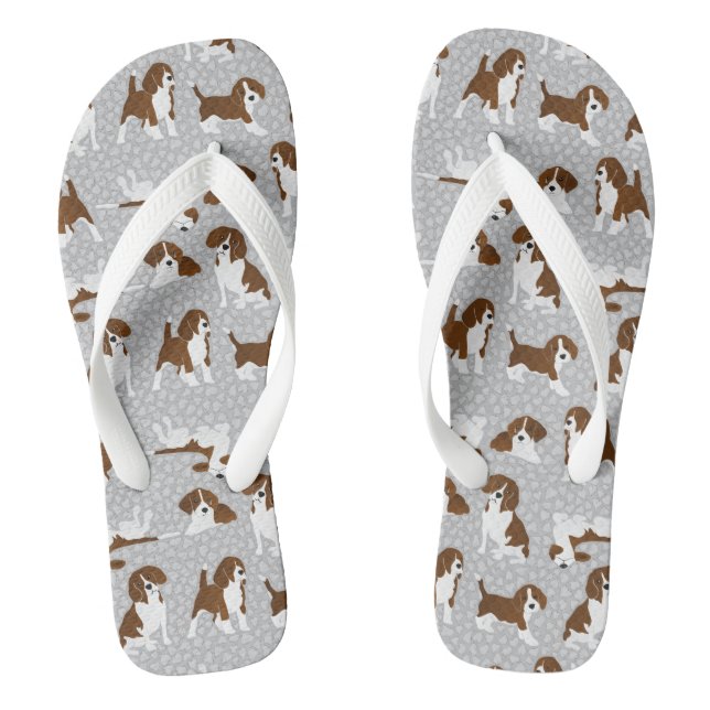 Beagle Hunde - grau Flip Flops (Fußbett)