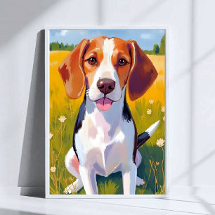 Beagle Hunde Kunstmalerei Poster