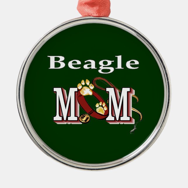 Beagle Hunde MAMA Silbernes Ornament (Vorne)
