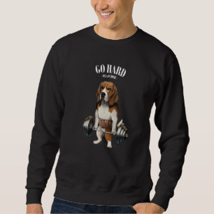 Beagle Hunde Muskeltraining mit Barbell Shrug Bar Sweatshirt