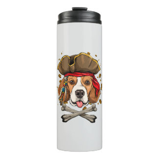 Beagle Hunde Pirate Piratenflagge Flag Thermosbecher