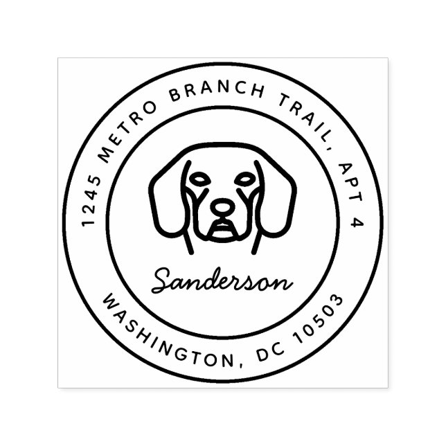 Beagle Hunde Rücksendeadresse Briefmarke Selbstfar Permastempel (Design)