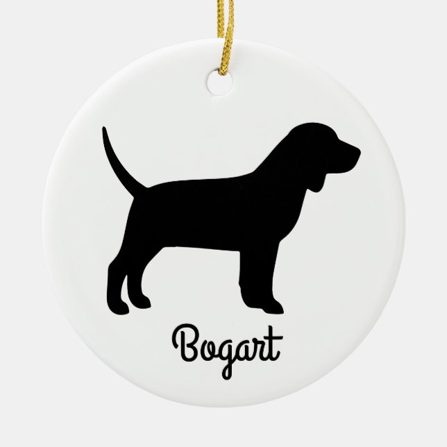 Beagle Hunde Silhouette Keramik Ornament (Vorne)