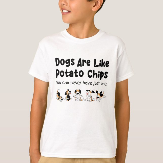 Beagle Hunde sind wie Kartoffelchips Hundeliebhabe T-Shirt (Vorderseite)