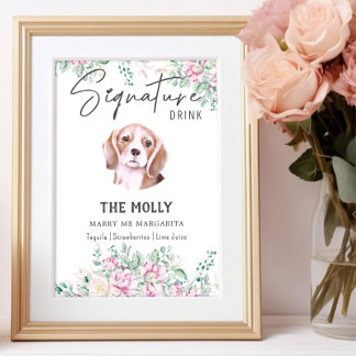 Beagle Hunde Unterschrift Trinkzeichen Poster