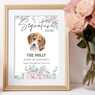 Beagle Hunde Unterschrift Trinkzeichen Poster