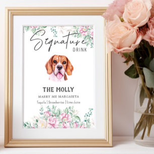 Beagle Hunde Unterschrift Trinkzeichen Poster