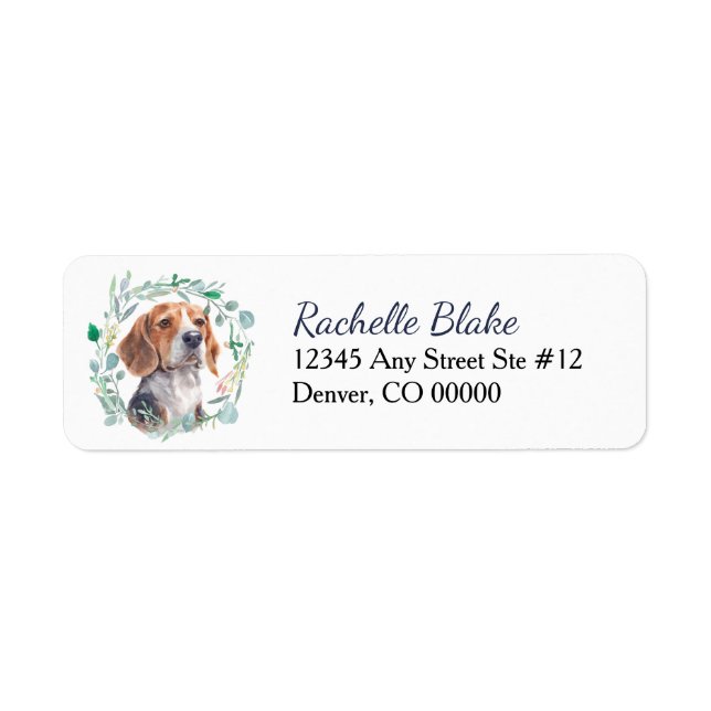 Beagle Hunde Wreath Rücksendeadresse (Vorne)