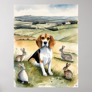 Beagle - Hundebeitschrift Poster