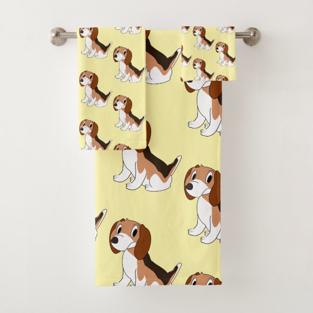 Beagle-Hundedesign Badhandtuch Set (Insitu)