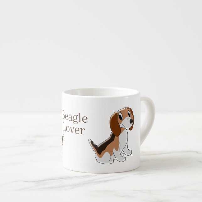 Beagle-Hundedesign Espressotasse (Vorderseite Rechts)