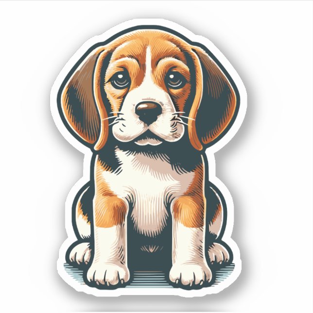 Beagle-Hundekleber Aufkleber (Vorderseite)