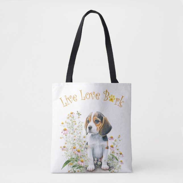 Beagle-Hundemama Blumen (Vorderseite)