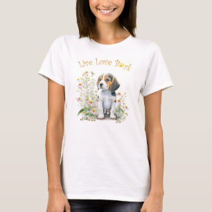 Beagle-Hundemama Blumen T-Shirt