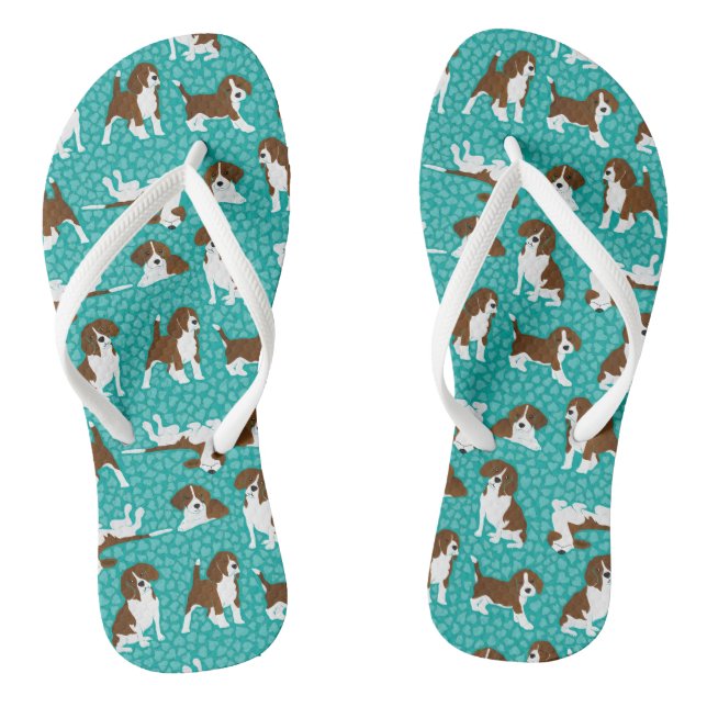 Beagle-Hunderasse - Türkis Flip Flops (Fußbett)