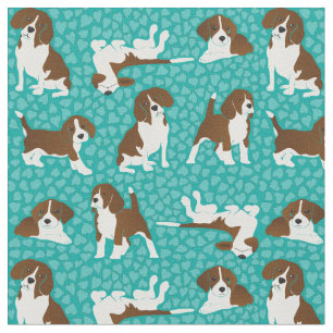 Beagle-Hunderasse - Türkis Stoff