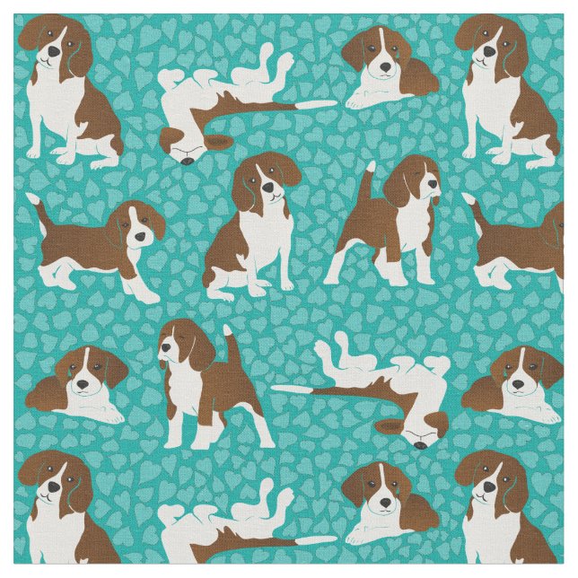 Beagle-Hunderasse - Türkis Stoff (Nahaufnahme)