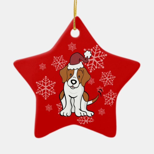 Beagle-Hundeverzierung Keramik Ornament (Vorne)