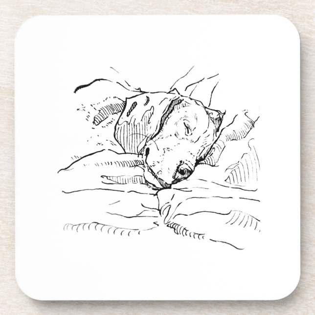 Beagle-Hundliebhaber-Illustration  Getränkeuntersetzer (Vorderseite)