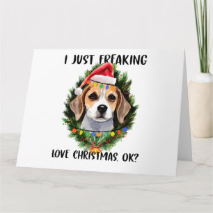 Beagle I gerade Freaking Liebe Weihnachten Weihnac Karte