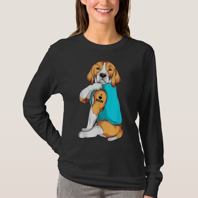 Beagle I Liebe Mama Kleidung, Hunde Mama Geschenke T-Shirt (Vorderseite)