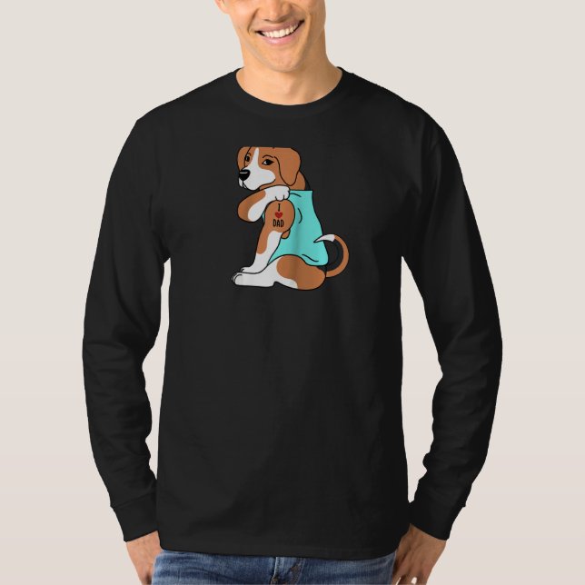 Beagle I Liebe Vater Dog Raglan T-Shirt (Vorderseite)