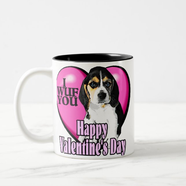 Beagle I Wuf Zweifarbige Tasse (Links)